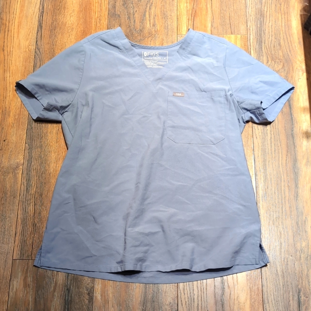 Figs Catarina Scrub Top Vapor Blue Medium
